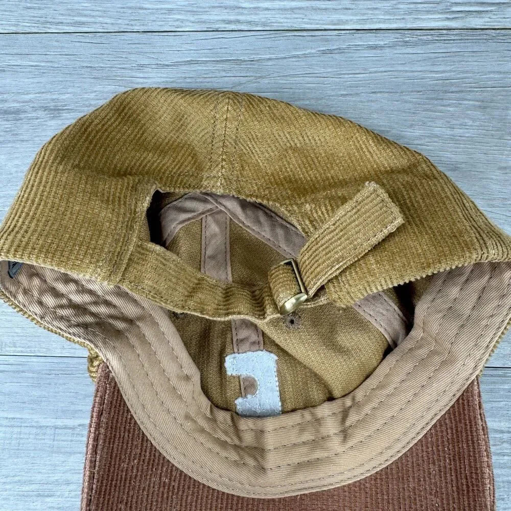 Mac Miller Faces Corduroy Cap Men Two-Tone Brown Cotton Adjustable Strapback Hat